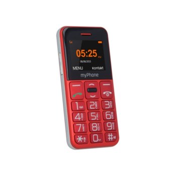 GSM myPhone Halo Easy(червен), 1.77" (4.49 cm) цветен дисплей, microSD слот до 32GB, VGA камера, Bluetooth, SOS бутон, радио, 1000 mAh батерия | JAR Computers myPhone Halo Easy Red
