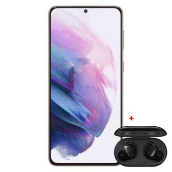 Смартфон Samsung Galaxy S21 5G (лилав) с подарък слушалки Samsung Galaxy Bud+, поддържа 2 sim карти, 6.2" (15.74 cm) Dynamic AMOLED 2X, 120Hz дисплей, осемядрен Exynos 2100 2.9, 8GB RAM, 256GB Flash памет, 64.0 + 12.0 + 12.0 & 10.0 Mpix камера | JAR Computers Samsung Galaxy S21 256GB 5G Purple + Buds+ Black