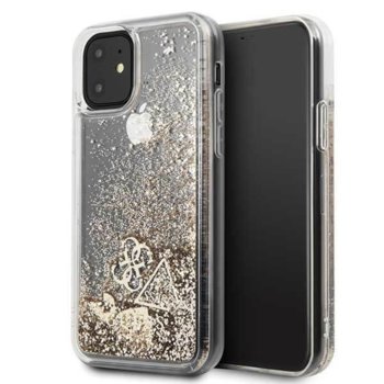 Калъф за Apple iPhone 11, хибриден, Guess Glitter Hard GUHCN61GLHFLGO, златист | JAR Computers Guess Glitter Hard GUHCN61GLHFLGO