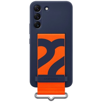 Samsung S22 S901 Silicone Cover with Strap Navy