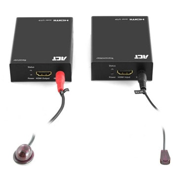 HDMI екстендър ACT AC7810, от HDMI(ж) към HDMI(ж), усилва видео сигналa по LAN (RJ-45) мрежата, до 60м, до 1080p@60Hz, 2 устройства | JAR Computers ACT AC7810