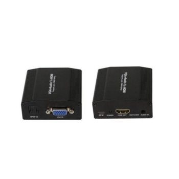 Конвертор Estillo, HDMI(ж) към D-Sub(ж) + SPDF изход | JAR Computers Estillo HDMI to VGA Convertor