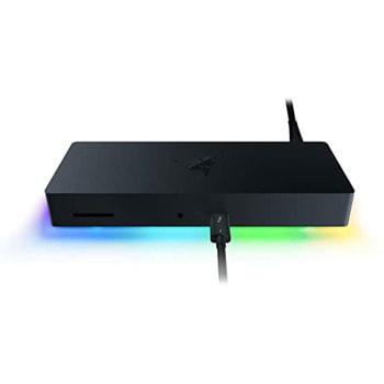 Докинг станция Razer Thunderbolt 4 Dock Chroma (RC21-01690100-R3G1), 3x USB 3.2 Gen 2, 4x Thunderbolt 4, Card reader, RJ45, RGB подсветка, черна | JAR Computers Razer Thunderbolt 4 Dock Chroma RC21-01690100-R3G1