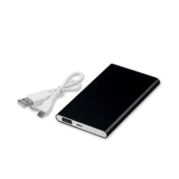 Външна батерия /power bank/ Draco, 4000 mAh, черна, 1x microUSB Type B, 1x USB Type A | JAR Computers Draco 4000 mAh black