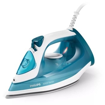 Парна ютия Philips DST3011/20, керамична плоча, 30 г/мин непрекъсната пара, 140 г/мин парен удар, 300ml вместимост на резервоара за вода, анти-капкова система, енергоспестяващ режим, 2100W, синя | JAR Computers Philips DST3011/20 19785