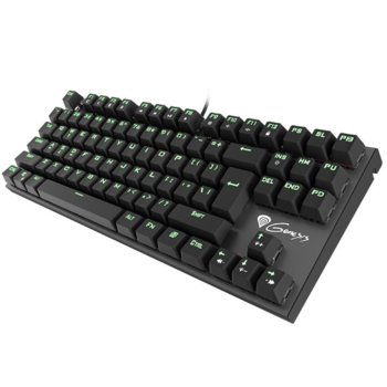 Клавиатура Genesis Thor 300 TKL, Гейминг, подсветка(зелена), черна, USB image