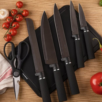комплект ножове klausberg kb 7977 8 части черен