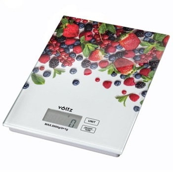 Кухненски кантар Voltz V51651E, дигитален, до 5 кг капацитет, точност 1гр, разноцветен image