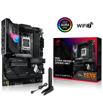 Дънна платка Asus ROG Strix X870E-E Gaming WiFi, X870E, AM5, DDR5, PCI-E 5.0 (HDMI&USB4), 4x SATA 6Gb/s, 5x M.2 slots, 2x USB4 Type-C, 1x USB 3.2 Gen 2x2 Type-C, 5GbE LAN, Wi-Fi 7, Bluetooth 5.4, ATX | JAR Computers Asus ROG Strix X870E-E Gaming WIFI 90MB1IB0-M0EAY0