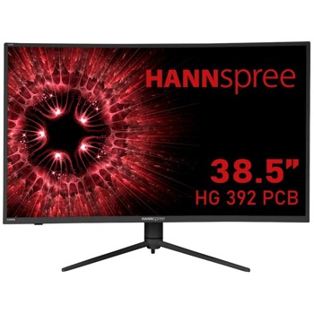 Монитор Hannspree HG392PCB в комплект с пад за мишка (700 x 300 x 3 mm), 38" (96.52cm) TFT панел, 165Hz, WQHD, 1ms, 10 000 000:1, 350cd/m2, HDMI, DisplayPort image