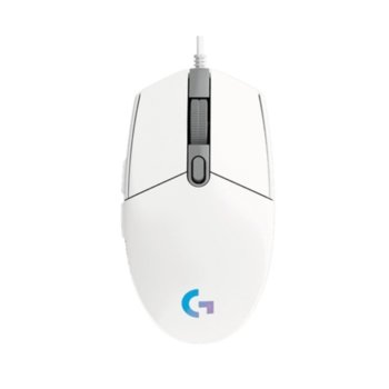 Мишка Logitech G102 LIGHTSYNC, оптична (8000 dpi), USB, гейминг, бяла, 6 програмируеми бутона, Lightsync RGB подсветка | JAR Computers Logitech G102 LIGHTSYNC White 910-005824