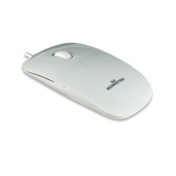 Мишка Manhattan 177627, оптична (1000 dpi), USB, бяла | JAR Computers MANHATTAN 177627 WHITE