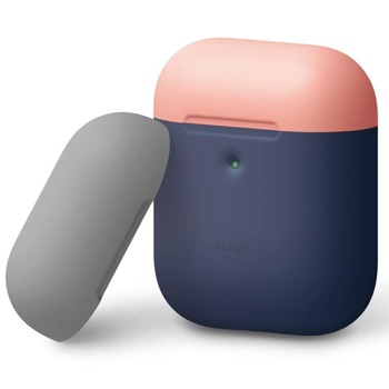 Защитен калъф Elago Airpods Duo Silicone Case, за Apple Airpods 2, силиконов, тъмносин image
