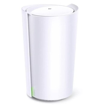 Безжична Wi-fi система TP-Link Deco X90 (1-pack), 6600Mbps, 2.4GHz (574 Mbps)/5GHz (1201 Mbps)/, 5GHz (4804 Mbps), Wireless AX, 1x Gigabit WAN/LAN, 1x 2.5 Gbps WAN/LAN, 8 вътрешни антени, 1бр | JAR Computers TP-Link Deco X90 (1-pack) AX6600