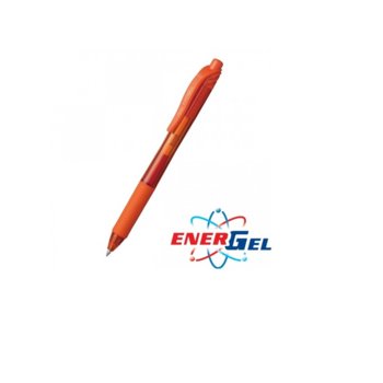 Автоматичен ролер Pentel Energel BL107, оранжев цвят на писане, дебелина на линията 0.7 mm, гел, оранжев, цената е за 1бр. (продава се в опаковка от 12бр.) | JAR Computers Pentel Energel BL107