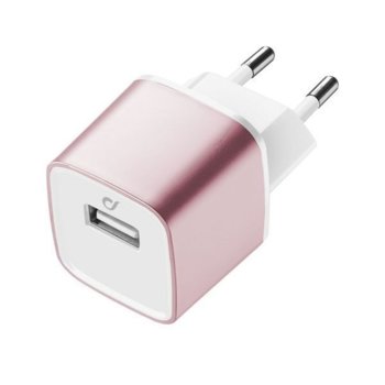 Зарядно устройство Cellular Line Unique Design, oт контакт към USB-A(м), 10W/2A, розово | JAR Computers Cellular Line Unique Design 10W 2A Pink