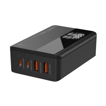 Зарядно устройство LDNIO A4808Q, от контакт към 2x USB C(ж), 2x USB A(ж), 20V/3.25A, черно, 65W, QC 3.0 | JAR Computers LDNIO A4808Q