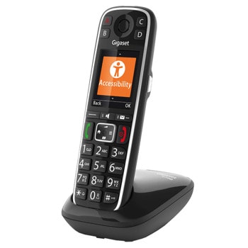 Безжичен DECT телефон Gigaset E720A FR, 2.2" (5.58cm) цветен дисплей, 1 линия, еко режим, адресна памет за 200 номера, функция "свободни ръце", Bluetooth, черен | JAR Computers Безжичен DECT телефон Gigaset E720A FR