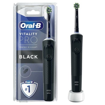 Ел. четка за зъби Oral B D103 PRO BLACK, таймер, 3 режима на работа | JAR Computers Електрическа четка за зъби Oral B D103 PRO BLACK