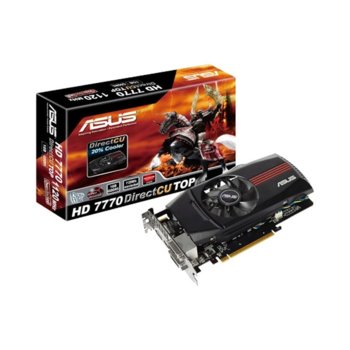 Видео карта AMD 7770, 1GB, Asus HD7770-DCT-1GD5, PCI-E 3.0, DDR5, 128bit, HDMI, DisplayPort, 2xDVI | JAR Computers ASUS ATI RADEON HD 7770 1GB DDR5 128 bit PCI E 3