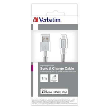 Verbatim Lightning 1m silver