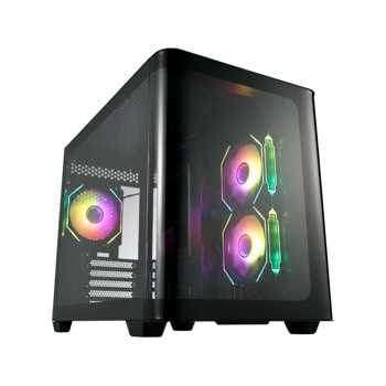 Кутия FSP S380, microATX/Mini-ITX, 2x USB 3.0, 3x ARGB 120mm вентилатора, с прозорец, черна, без захранване | JAR Computers FSP S380 Black POC0000242