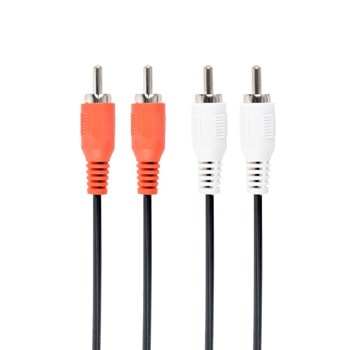 Кабел Gembird CCA-2R2R-7.5M, от 2x RCA(м) към 2x RCA(м), 7.5 m, черен | JAR Computers Кабел Gembird от 2x RCA(м) към 2x RCA(м) 7.5m