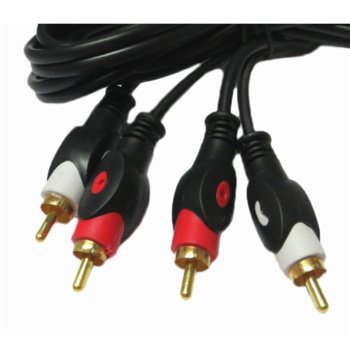 Кабел Royal CABLE-2RCA/1500 HQ, от 2x RCA(м) към 2x RCA(м), 15m, черен | JAR Computers Royal CABLE-2RCA/1500 HQ 21010043