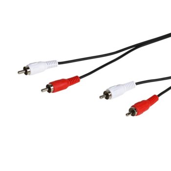 Аудио кабел Vivanco PS L 302 19318, от 2x RCA(м) към 2x RCA(м), 2.5m, черен | JAR Computers Vivanco PS L 302 19318
