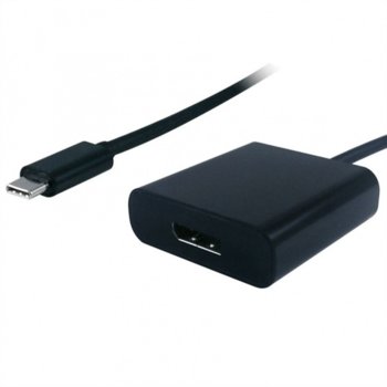 Адаптер Roline 12.99.3220, от USB Type C(м) към DisplayPort(ж), черен | JAR Computers USB3.1 C to DP Adapter M/F Roline 12.99.3220