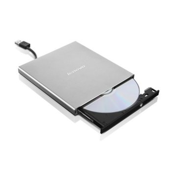 Оптично устройство Lenovo Ultraslim DVD Burner DB80, външна, сребрист, USB | JAR Computers Lenovo Ultraslim DVD Burner DB80