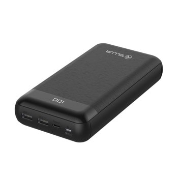 Външна батерия/power bank/ Tellur PBC302 (TLL158271), 30 000mAh, черна, 1x USB-C, 2x USB A, 1x Lightning, 1x Micro USB image
