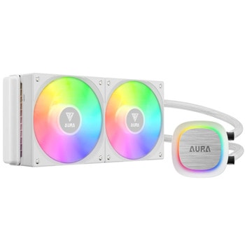 Водно охлаждане за процесор Gamdias Aura GL240 V2 WH, съвместимост със сокети Intel LGA 1700/1151/1150/1155/1156/1200/2066 & AMD AM5/AM4/AM3+/AM3/AM2+/AM2/FM2+/FM2/FM1 | JAR Computers Gamdias AURA GL240 V2 WH AURA-GL240-V2-WH