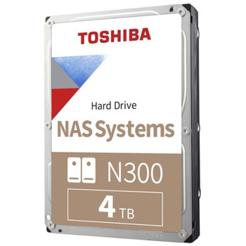Твърд диск 4TB Toshiba N300 NAS, SATA 6Gb/s, 7200rpm, 256MB, 3.5" (8.89cm) | JAR Computers Toshiba 4TB N300 HDWG440EZSTAU
