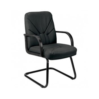 Офис стол MANAGER, естествена кожа, подлакътници, черен | JAR Computers MANAGER Black