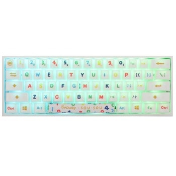 Клавиатура Ducky x SOU SOU One 2 Mini White RGB (DKON2061ST-PUSPHWWTS2), Cherry MX Silver, механична, RGB подсветка, бяла image