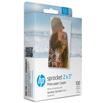 Фотохартия HP Zink 2x3, формат 2"x 3" (5.08 x 7.62 см.)", 100 листа | JAR Computers HP Zink 2x3 Paper - 100 Pack HPIZ2X3100