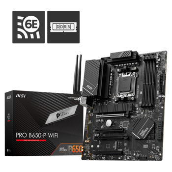 Дънна платка MSI PRO B650-P WIFI (Мостра), B650, AM5, DDR5, PCI-E 4.0, (DP&HDMI), 2x M.2, 6x SATA 6Gb/s, 1x USB 3.2 Gen2x2 Type C, Wi-Fi 6E, Bluetooth, ATX | JAR Computers MSI PRO B650-P WIFI Mostra