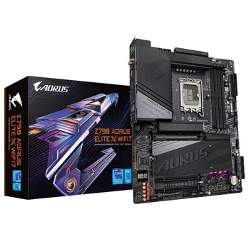 Дънна платка Gigabyte Z790 Aorus Elite X WIFI7 (rev 1.0), Z790, LGA1700, PCIe 5.0 (HDMI&DP), 4x M.2, 6x SATA 6Gb/s, 1x USB 3.2 Gen 2x2 Type-C, 2x USB 3.2 Gen 2 Type-A, Wi-Fi 7, 2.5GbE LAN, ATX | JAR Computers Gigabyte Z790 Aorus Elite X WIFI7 (rev 1.0)