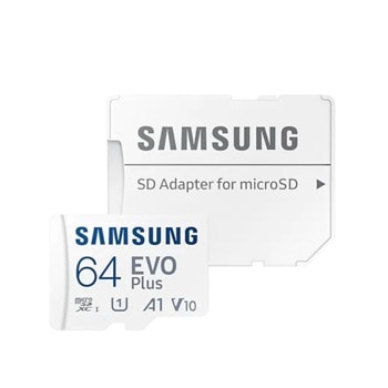 Карта памет 64GB microSDXC с адаптер, Samsung EVO Plus, Class 10, скорост на четене до 130MB/s image