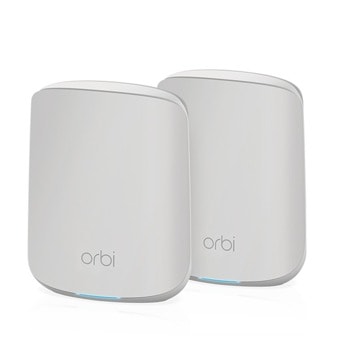 Wi-Fi система Netgear Orbi AX1800 RBR350, 1800Mbps, 2.4GHz (600Mbps)/ 5GHz (1200Mbps), Wi-Fi AX, 3x 10/100/1000Mbps LAN, 1x 10/100/1000Mbps WAN, 2 вътрешни антени, 2 броя | JAR Computers NETGEAR Orbi RBK352 WiFi 6 Dual Band Mesh System