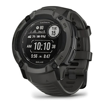 Смарт часовник Garmin Instinct 2X Solar Graphite, 1.1" x 1.1" (2.7 x 2.7cm), MIP дисплей, до 60 часа време на работа в GPS режим, пулсомер, слънчево зареждане, GPS, фитнес режими, черен | JAR Computers Garmin Instinct 2X Graphite
