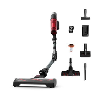Прахосмукачка Rowenta X-Force Flex 9.60 Complete RH2098WO, вертикална/ръчна, безжична, 0.44л капацитет на контейнера, до 45 минути време на работа, миещ се филтър, червена | JAR Computers Rowenta X-Force Flex 9.60 Complete Red RH2098WO