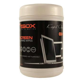 Почистващи кърпи SBOX CS-08, за почистване на техника, антистатични, 100бр. | JAR Computers SBOX CS-08