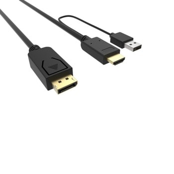 Кабел VCom CG599AC-1.8m, от HDMI(м) към DP(м), 1.8m, черен,4K 2160p (3840x2160@30Hz),позлатени конектори | JAR Computers VCom CG599AC-1.8m