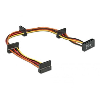 Захранващ кабел Delock 60141, от SATA 15 Pin(м) към SATA 15 pin(ж), 0.4m, черен | JAR Computers DeLock SATA 60141