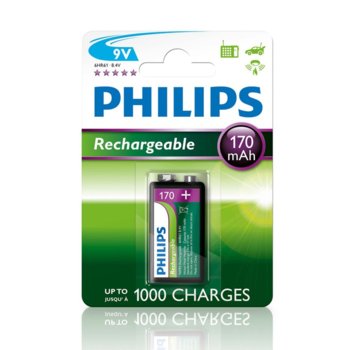 Батерии 1 Philips Rechargeable 170mAh 9V