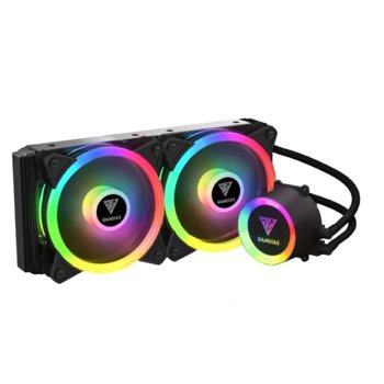 Водно охлаждане за процесор Gamdias CHIONE M2-240 LITE, съвместимост със сокети LGA 775/1366/2066/2011-3/2011-0/115X/1200/1700 & AMD FM1/FM2/FM2+/AM2/AM2+/AM3/AM3+/AM4, RGB подсветка | JAR Computers GAMDIAS-CHIONE-M2-240 LITE