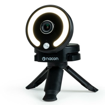Уеб камера Nacon PC WebCam, микрофон, Full HD/30FPS, USB, стойка тип трипод, ринг светлина, черна | JAR Computers Nacon PC WebCam PCWEBCAMRL