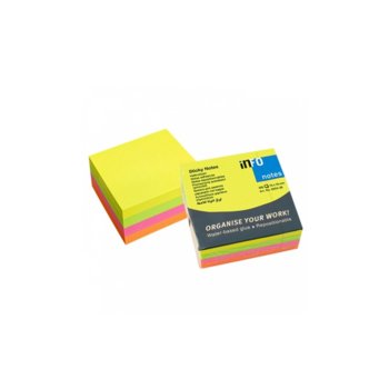 Самозалепващи листчета Info, 320л., размер 75x75mm, различни цветове | JAR Computers Info Самозалепващи листчета